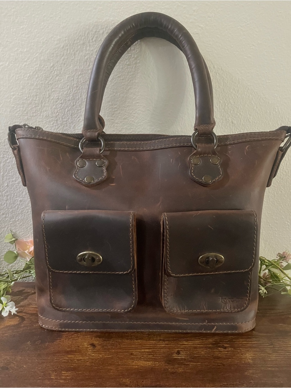 Love 41 - Crossbody tote in dark coffee brown (original style and discontinued)